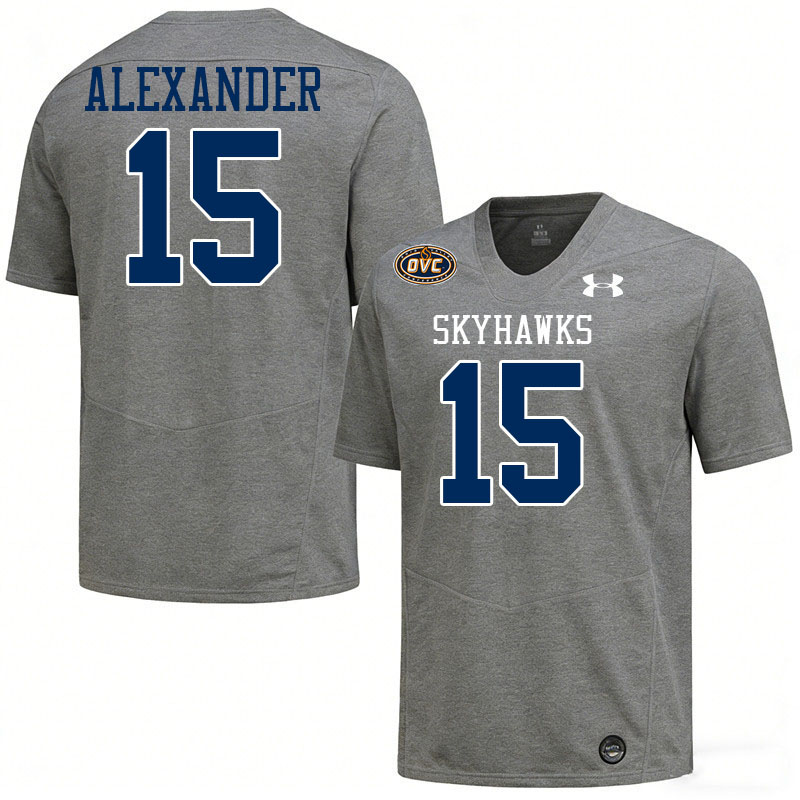 UT Martin Skyhawks #15 Scottie Alexander College Football Jerseys,Uniforms-Grey